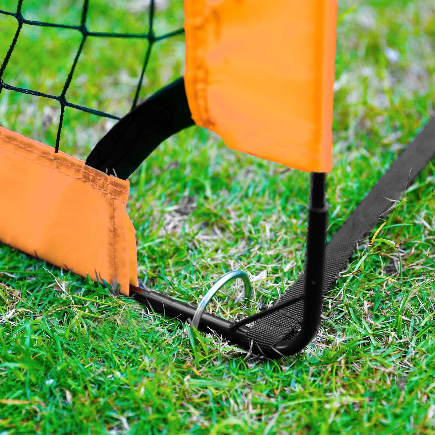 Portable Set of 2 Soccer Goals, 4X3Ft Folding Soccer for Backyard Training for Kids and Teens,Orange