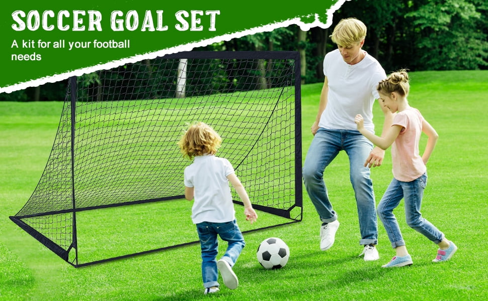Set of 2 Portable Soccer Goals for Kids & Youth
