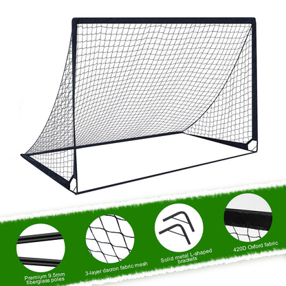 Set of 2 Portable Soccer Goals for Kids & Youth