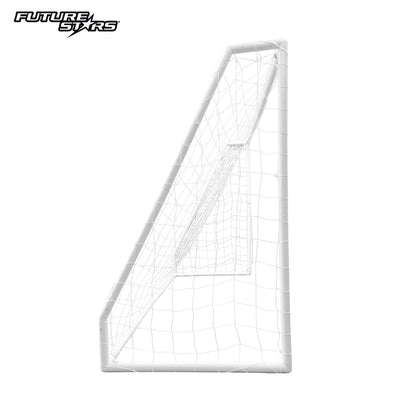 8Ft Soccer Goal Combo Set with Shooter Tutor, Official Size 5 Soccer Ball and Pump with Pin