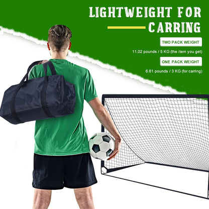 Set of 2 Portable Soccer Goals for Kids & Youth