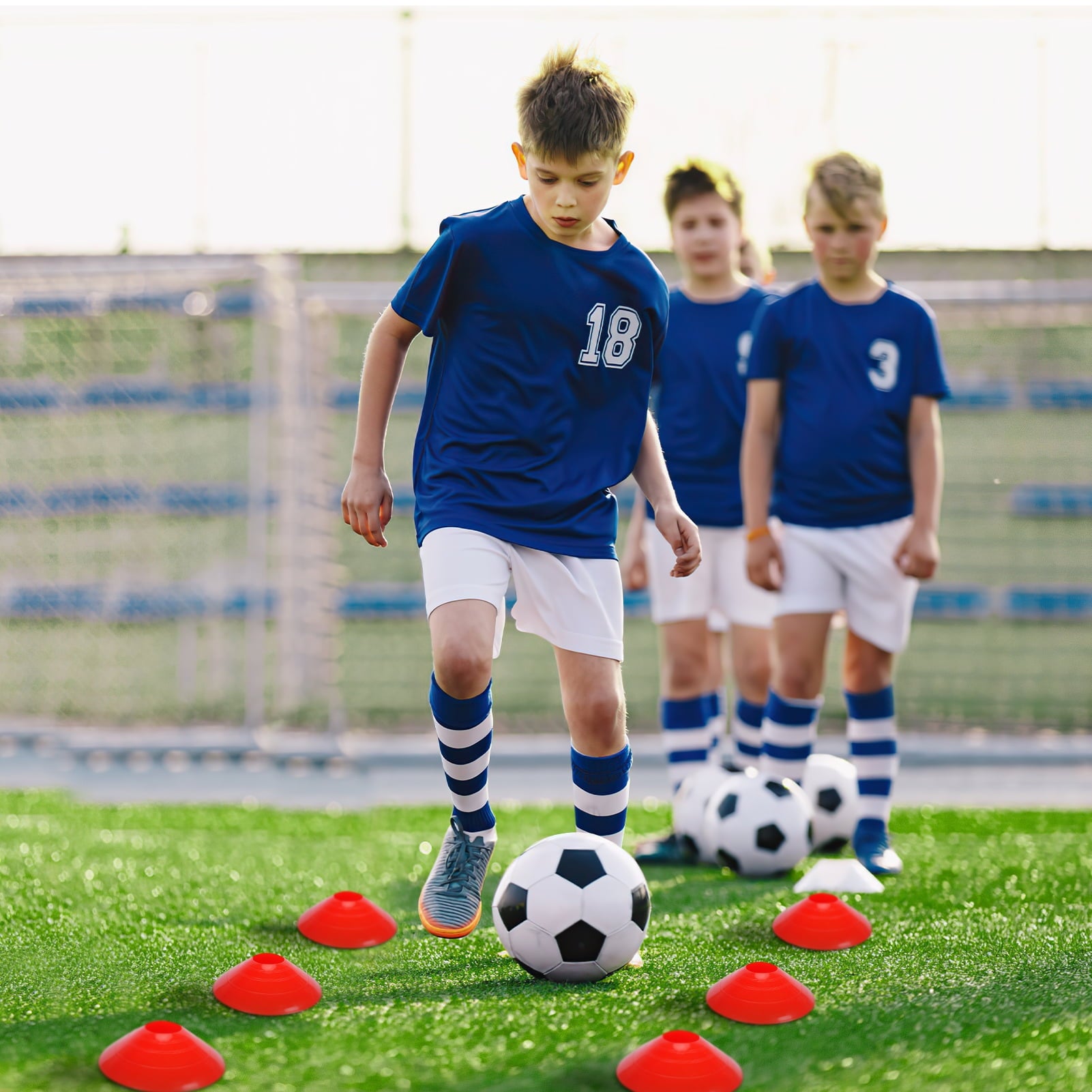 Set of 2 Portable Soccer Goals for Kids & Youth