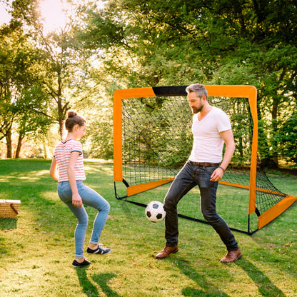 Portable Set of 2 Soccer Goals, 4X3Ft Folding Soccer for Backyard Training for Kids and Teens,Orange