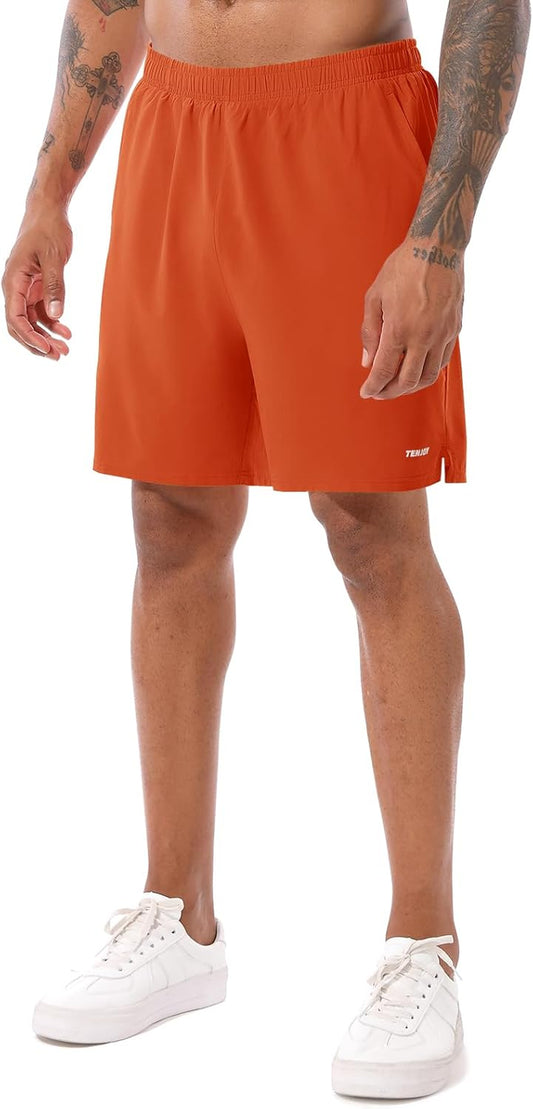 Men'S 2 in 1 Running Shorts 5 in or 7 in Quick Dry Gym Athletic Workout Shorts for Men with Phone Pockets