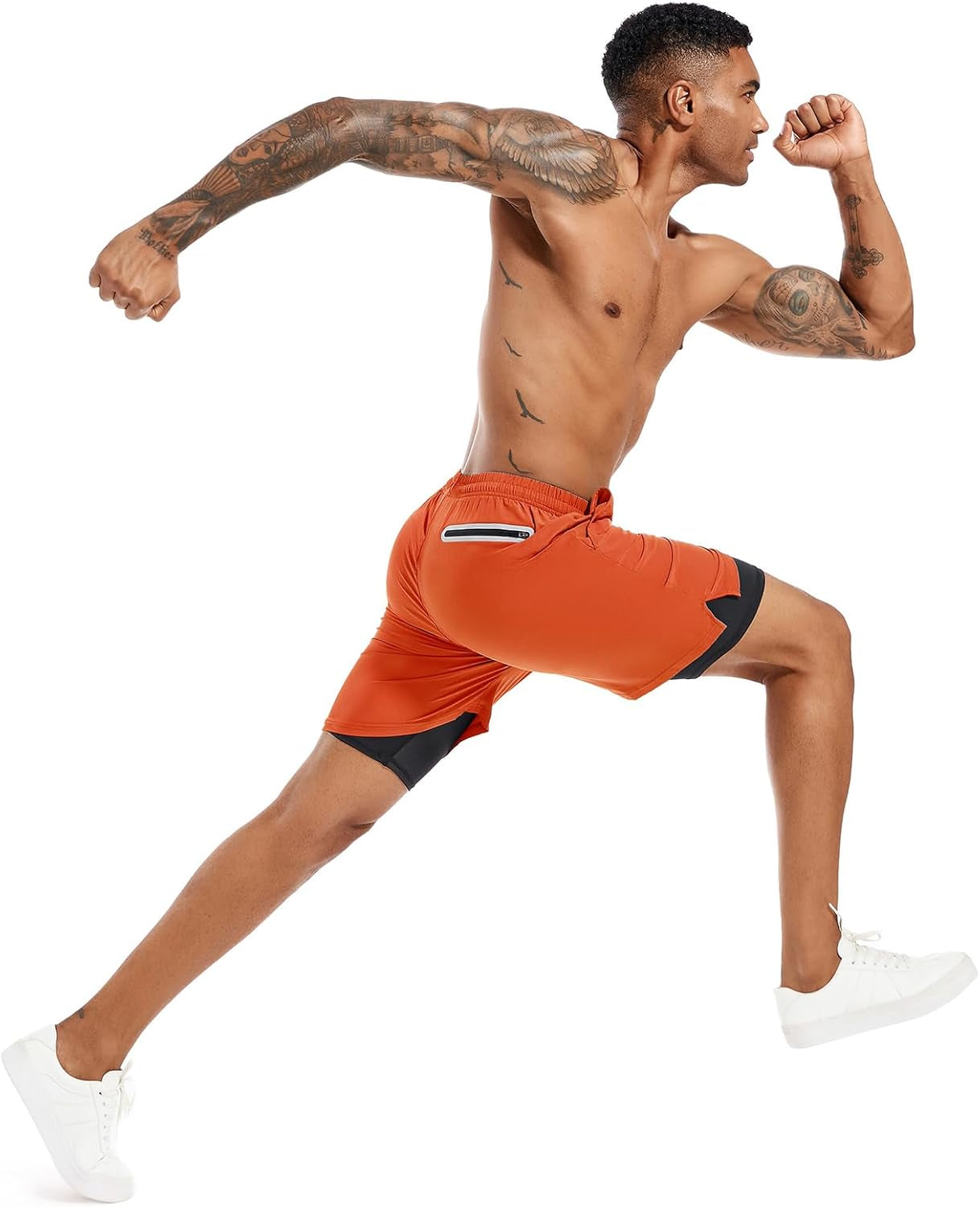 Men'S 2 in 1 Running Shorts 5 in or 7 in Quick Dry Gym Athletic Workout Shorts for Men with Phone Pockets