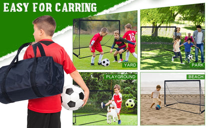 Set of 2 Portable Soccer Goals for Kids & Youth